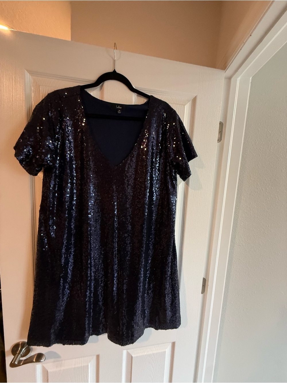 Lulu's Black Sequin V-Neck Mini Dress